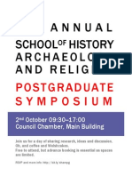 3rd Annual Postgraduate Symposium - History, Archaeology, Religion