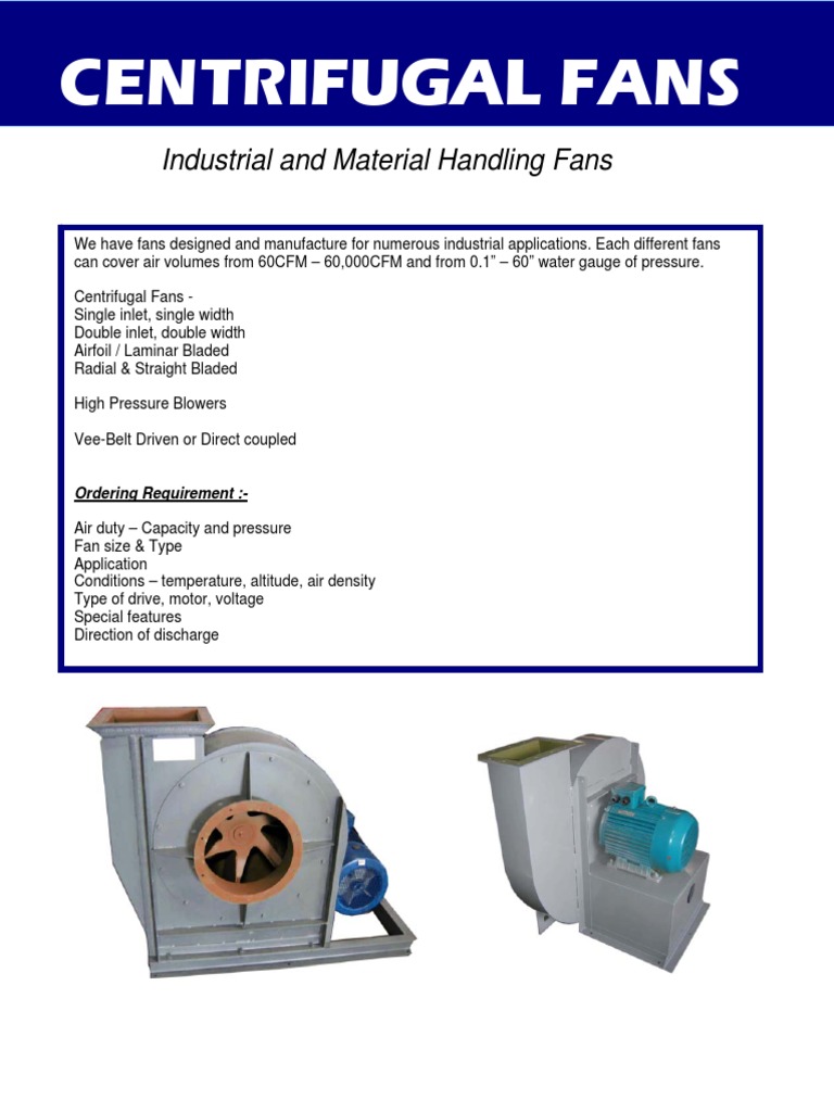 Industrial Centrifugal Fan Overview | PDF