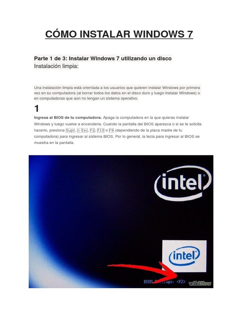 Como Instalar Windows 7 Bios Point And Click Apuntar Y Hacer