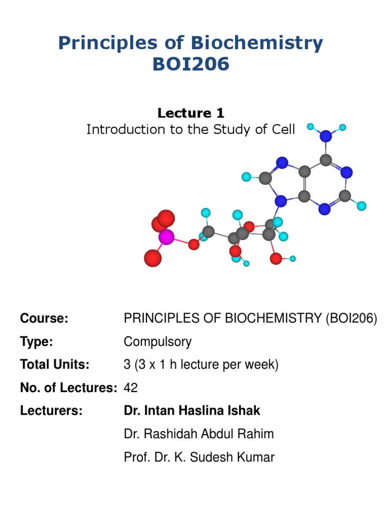 Biochemistry Course Overview and Topics | PDF | Cell (Biology) | Cell ...