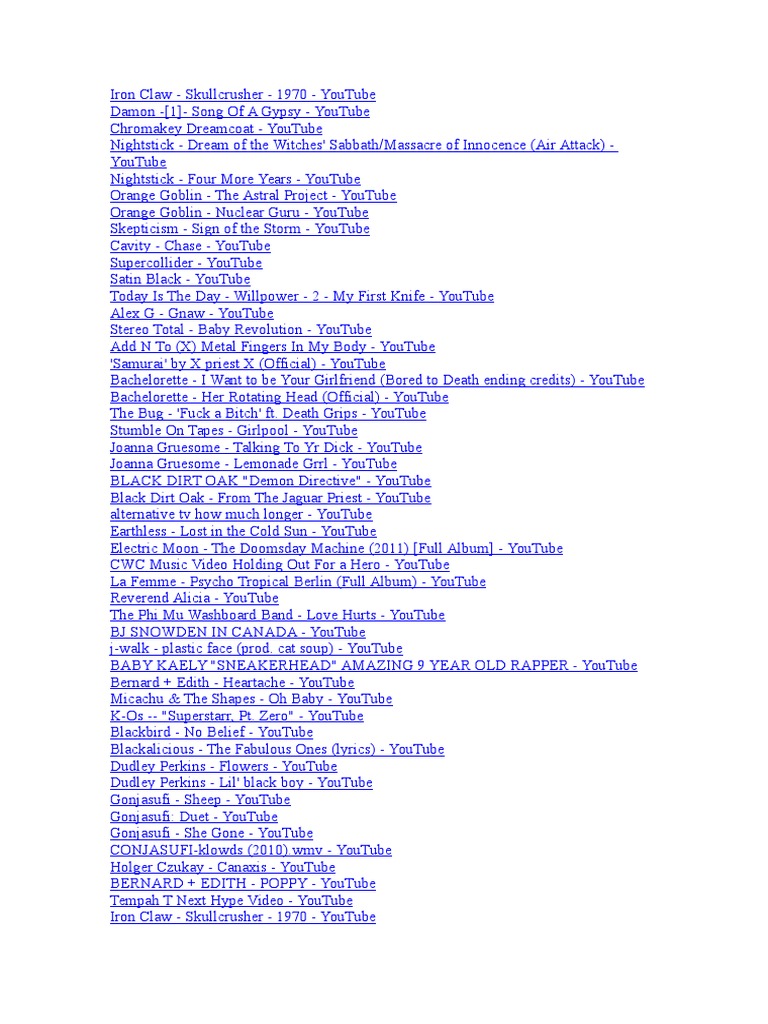 Music List Youtube | PDF