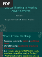 Critical Thinking in Reading Advertisements