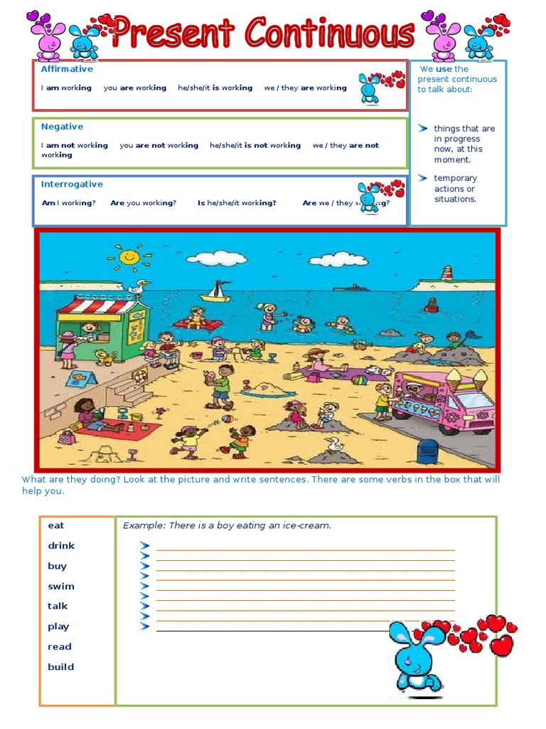 Present Continuous Tense Guide | PDF