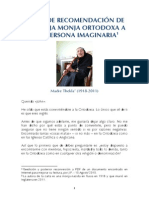 Carta de Recomendación de Un Vieja Monja Ortodoxa a Una Persona Imaginaria [Madre Thekla (1918-2011)]
