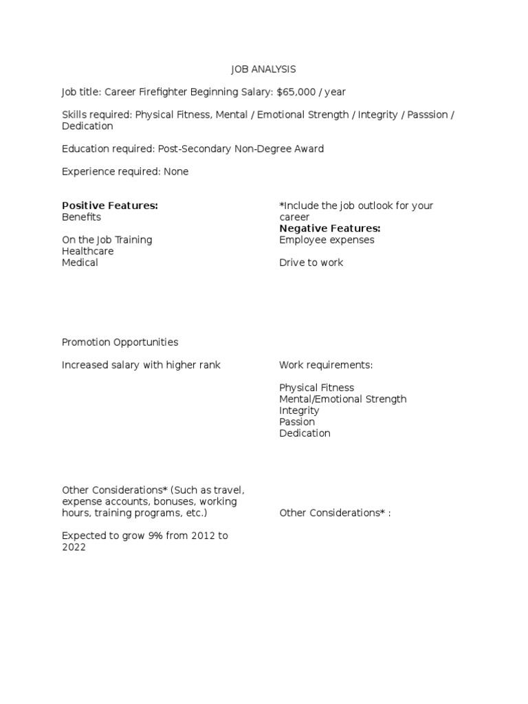 Job Analysis | PDF | Finance & Money Management