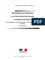 Eferentiel de Formation La Prevention Des Risques Electriques Juin 2013
