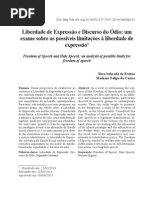 Lib de Expressão e Discurso de Ódio