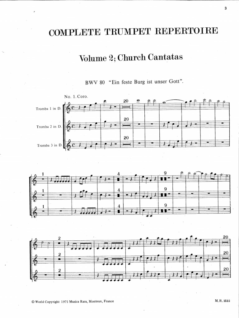 JS Bach Complete Trumpet Repertoire (Volume 2, Church Cantatas) PDF