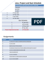 Assignment Session, Project and Quiz Schedule