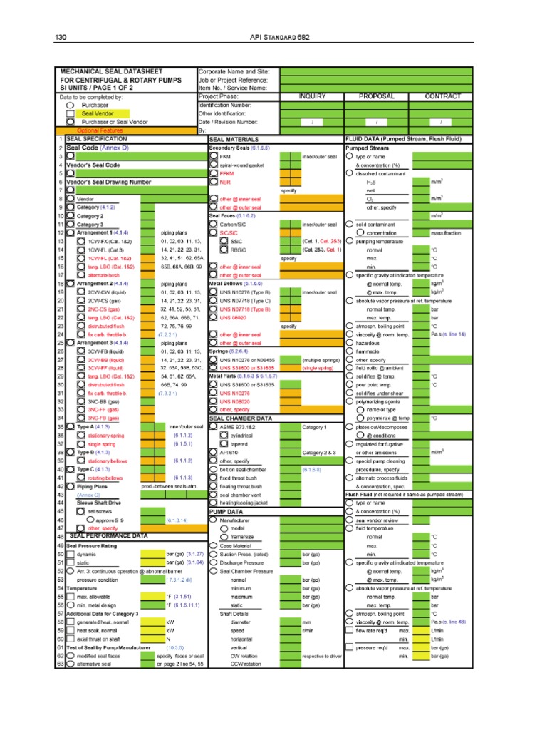 API 682 4th Ed Datasheet | PDF | Technology & Engineering