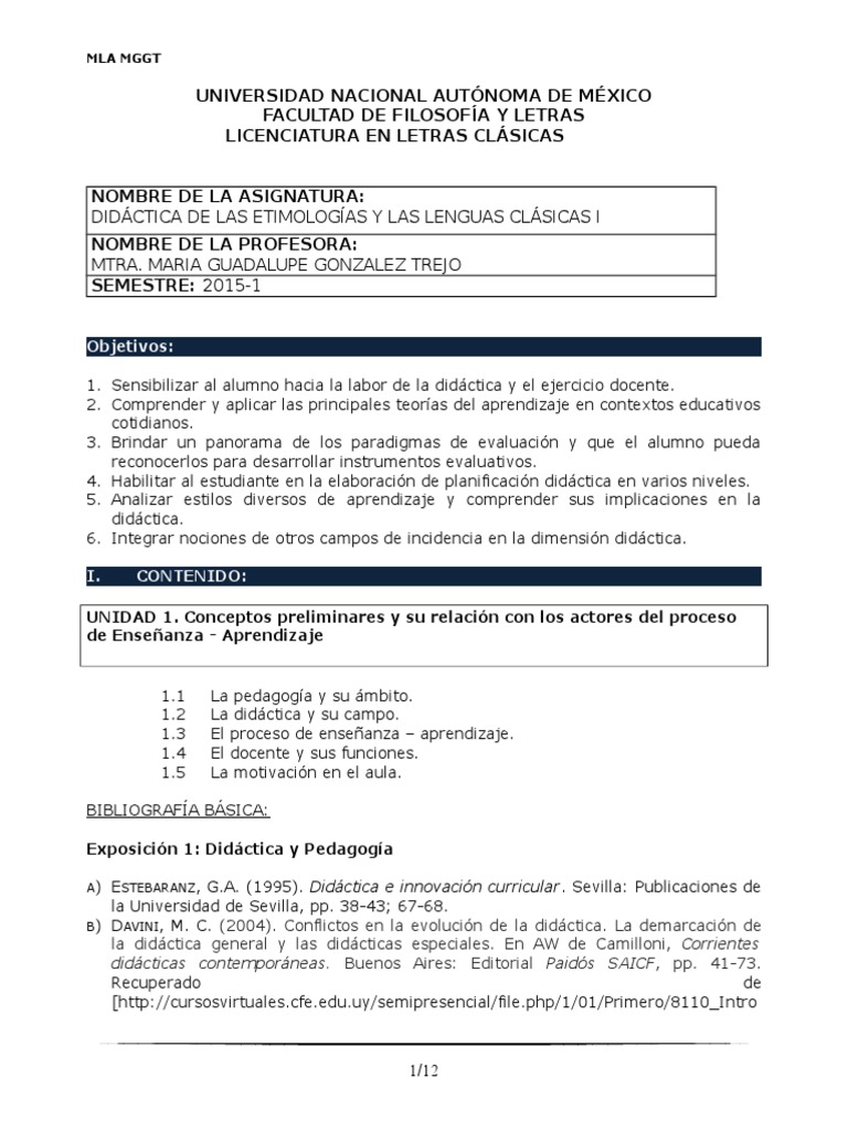 Programa Didáctica para Letras | PDF | Constructivismo (filosofía de la ...