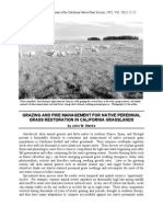 Grazing and Fire Management For Native Prerennial Grass Restoration in California Grasslands