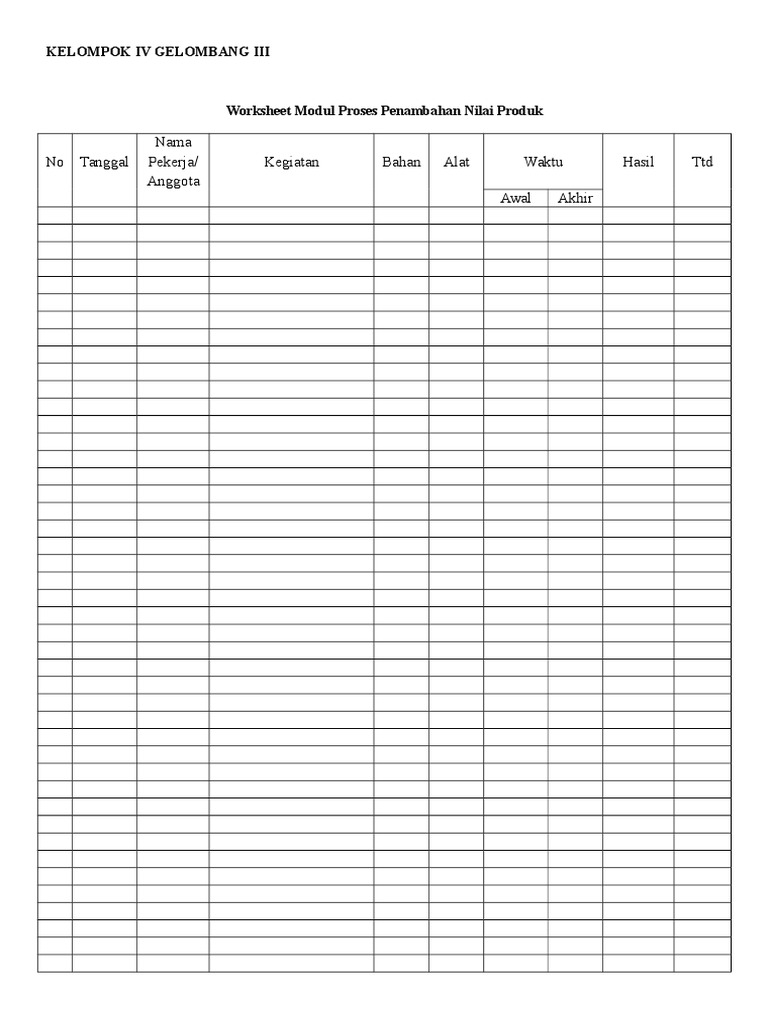 Contoh Worksheet
