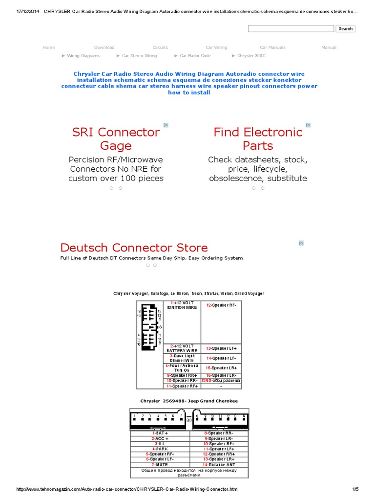 Chrysler Car Radio Stereo Audio Wiring Diagram Autoradio