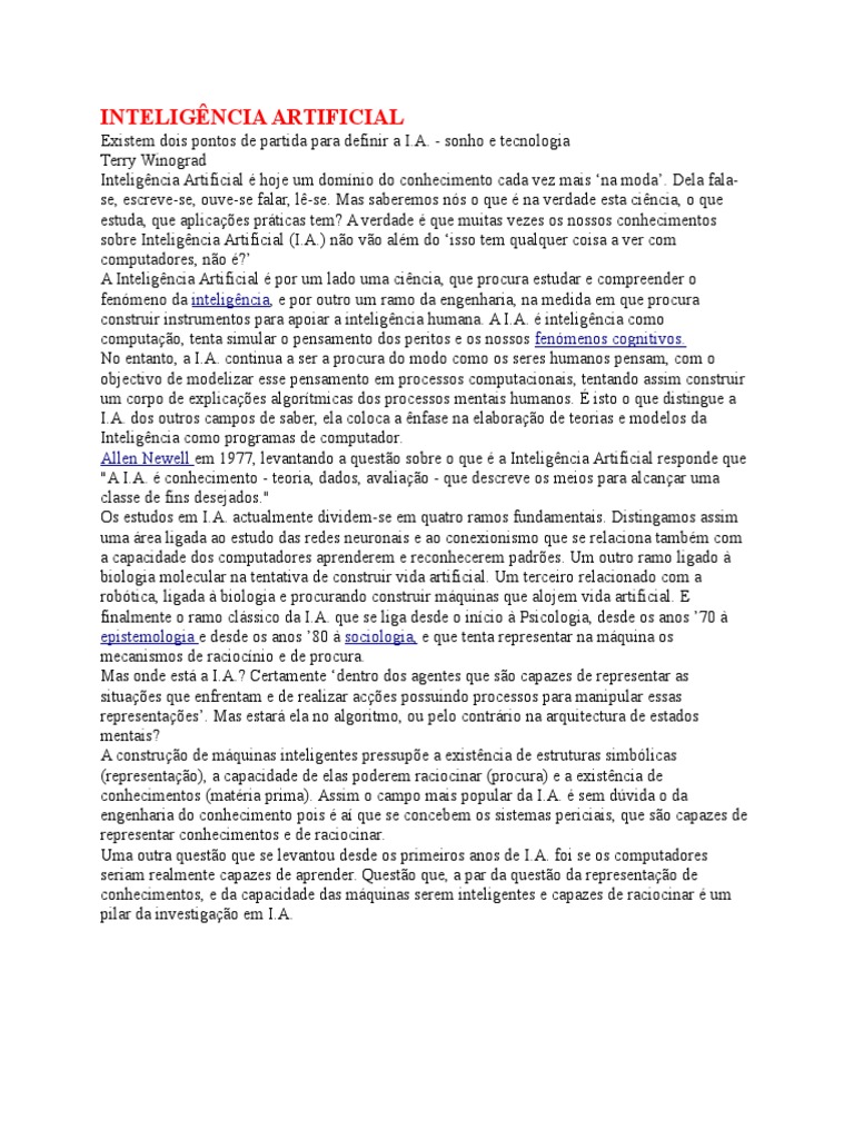 Inteligência Artificial e Leitura de PDFs | PDF | Inteligência ...