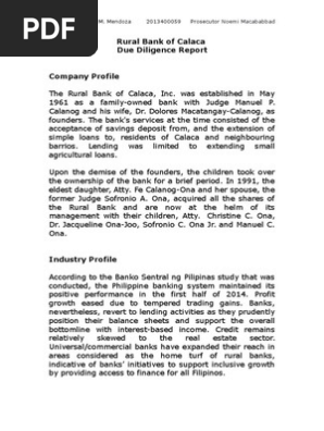 Due Diligence Report