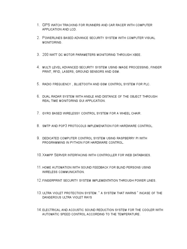 Advanced Tech Projects Overview | PDF | Technology & Engineering