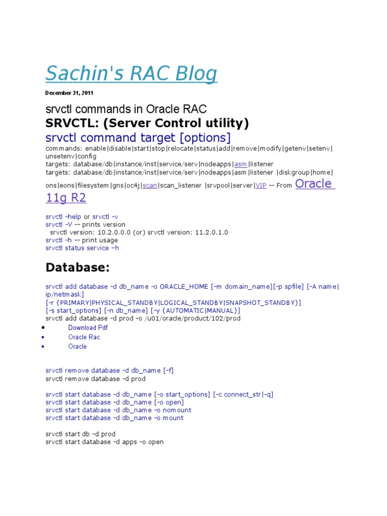 Oracle Srvctl Basics _ srvctl add service – ZFCZBQ