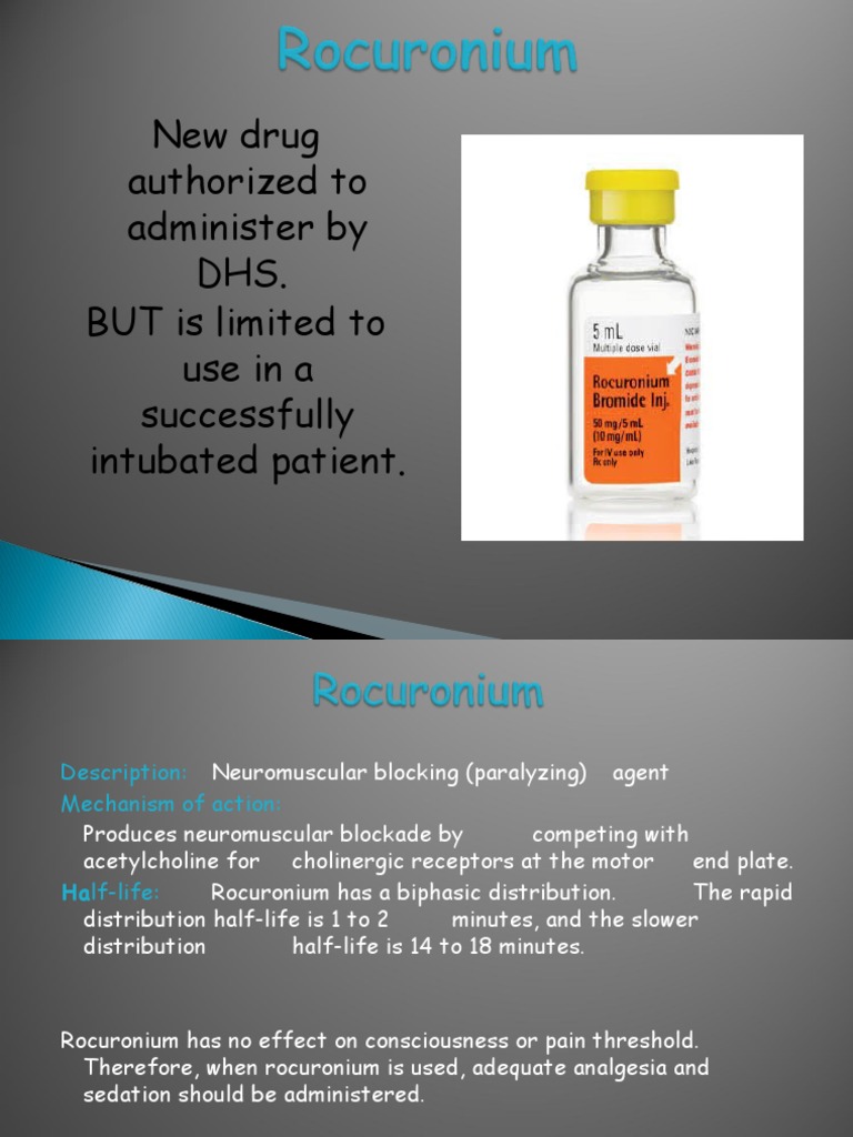 New Drug Authorized To Administer by Dhs. BUT Is Limited To Useina ...