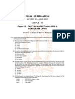 Final Examination: Group - Iii Paper-11: Capital Market Analysis & Corporate Laws