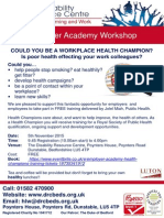 Employer Academy Workshop: Could You Be A Workplace Health Champion? Is Poor Health Effecting Your Work Colleagues?