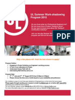 Work-Shadowing Program 2015 Extended Deadline