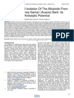 Extraction and Isolation of the Alkaloids From the Samanea Saman Acacia Bark Its Antiseptic Potential