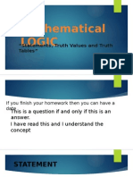 Mathematical Logic: "Statements, Truth Values and Truth Tables"