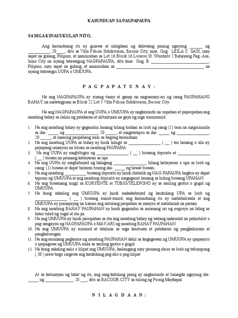 Contract of Rent | PDF