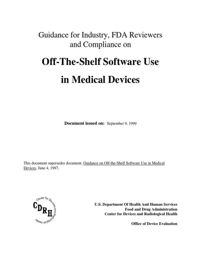 FDA Guidance on OTS Software in Devices | PDF | Medical Device | Risk ...