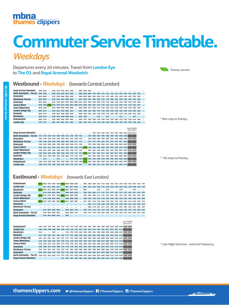 thames clipper schedule