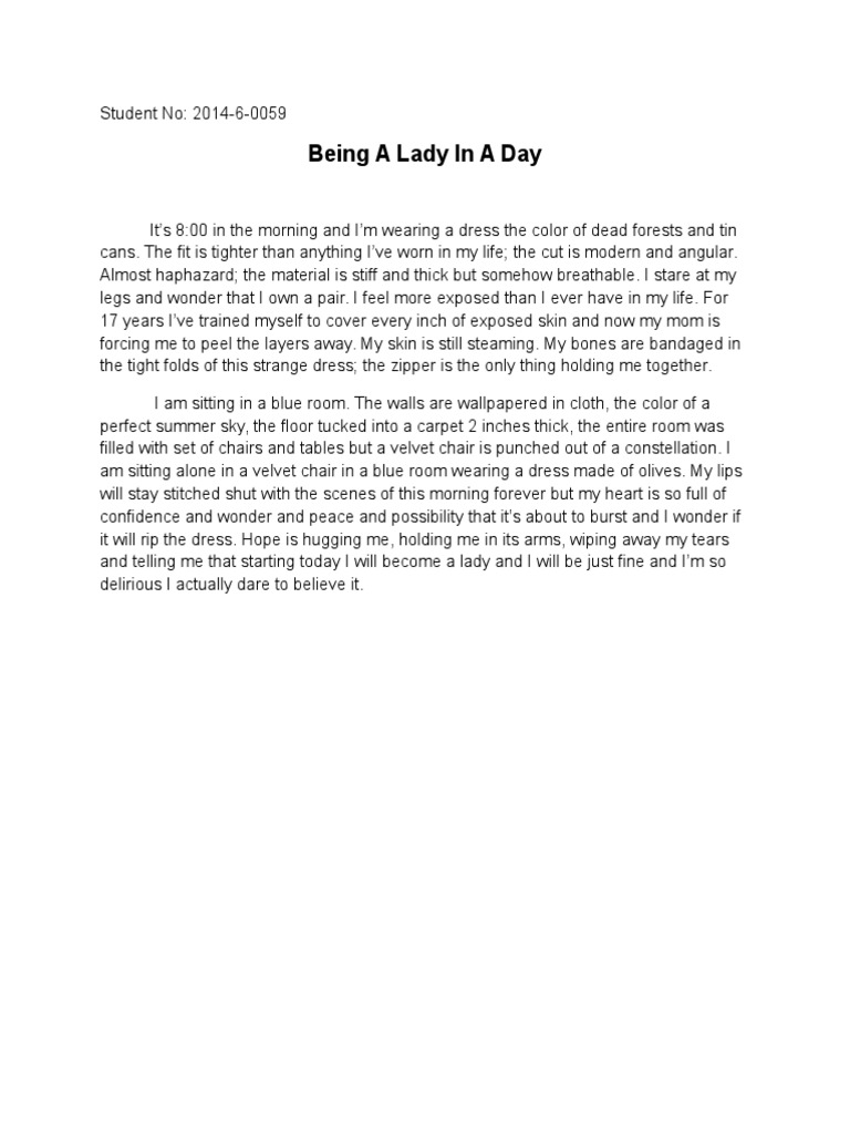 Being A Lady In A Day PDF