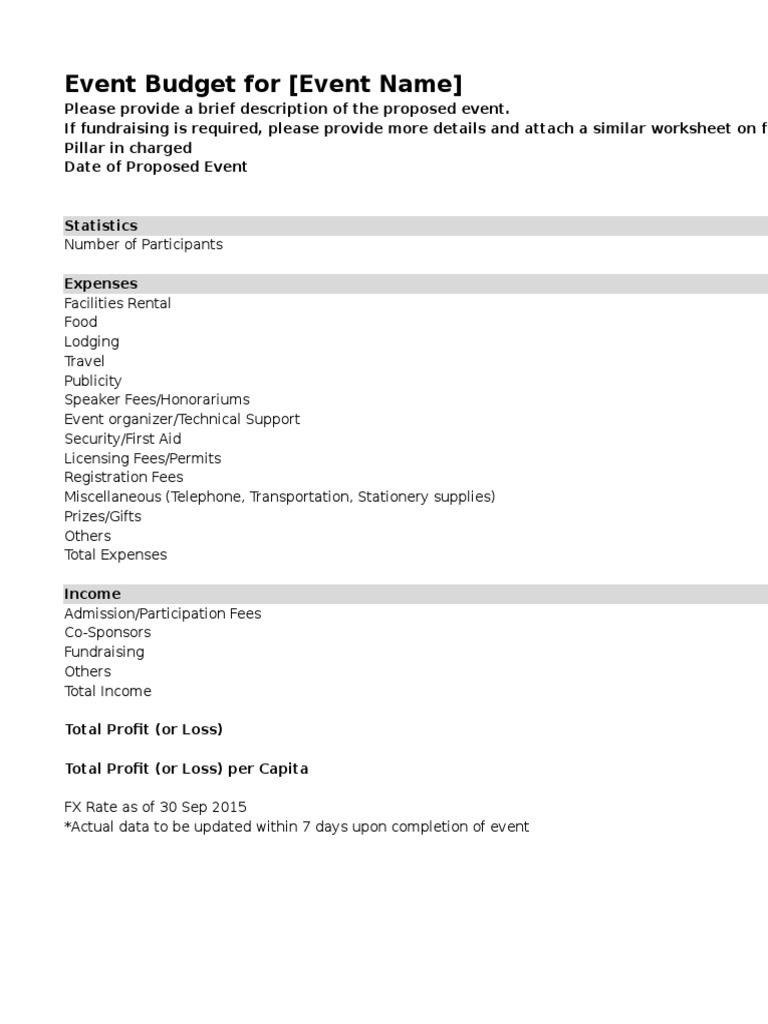 Event Budget Planning Template | PDF