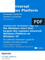 The Universal Windows Platform: Developer's Guide For Windows 10 Preview