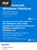 The Universal Windows Platform: Developer's Guide For Windows 10 Preview