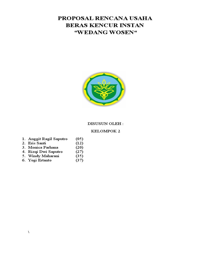 Proposal Beras Kencur Docx