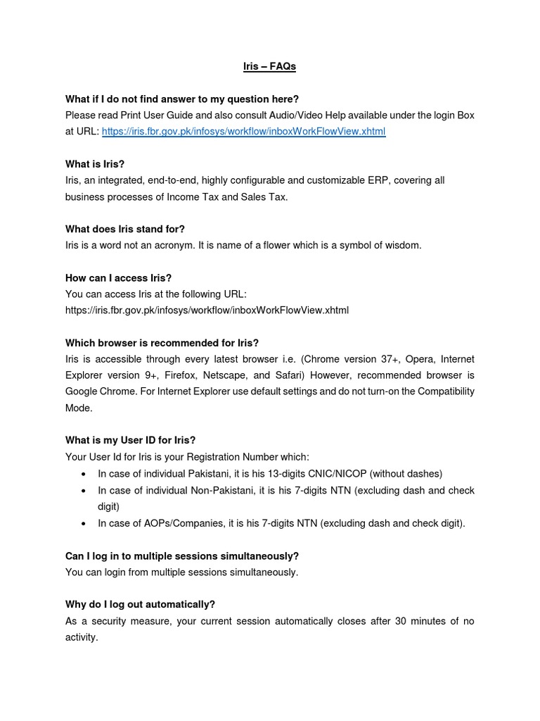 Iris FAQ Urdu PDF PDF Tax Refund  Browser