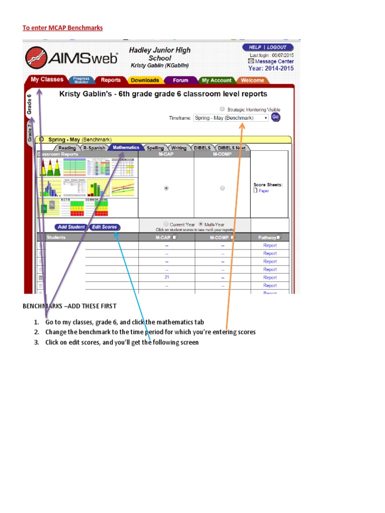 Entering MCAP Benchmarks and Scores | PDF | National Council Of ...