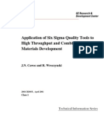 Application of Six Sigma Quality Tools To High Throughput and Combinatorial Materials Development