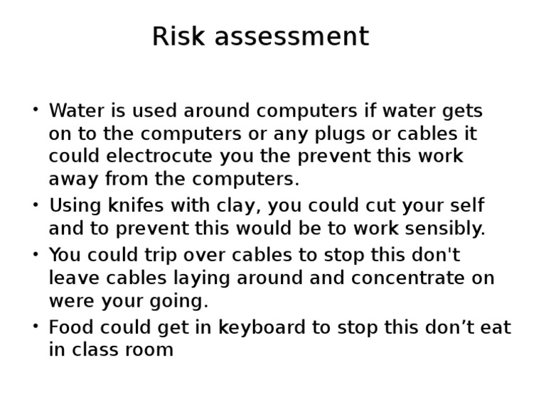 Computer Safety Risk Assessment Guide | PDF