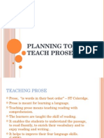 Planning To Teach Prose