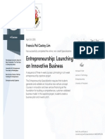 Coursera Entrepreneurship- Launching an Innovative Business 2015