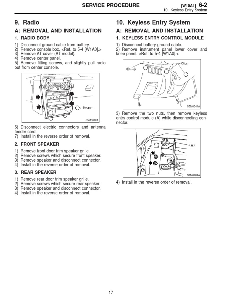 Radio and Keyless Entry Installation Guide | PDF | Home & Garden ...