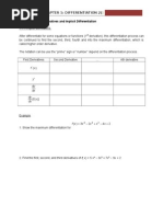 Differentiation High Order and Implicit