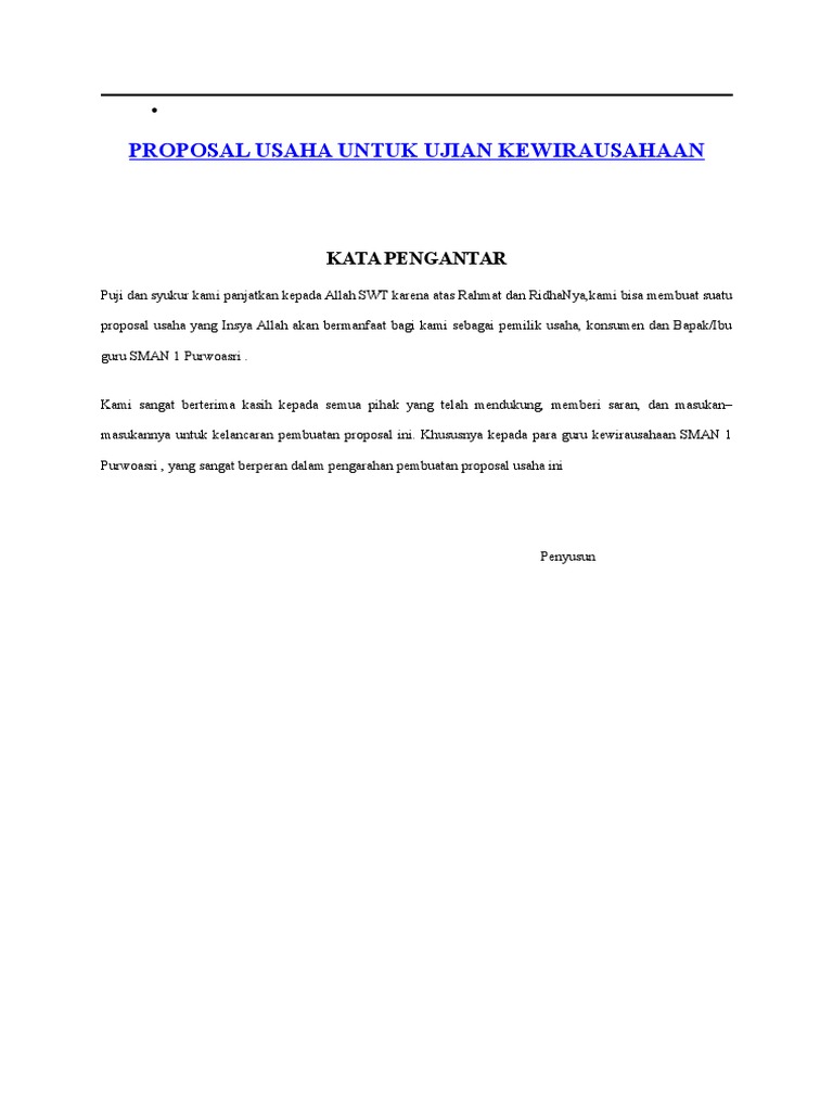 Laporan Ujian Praktek Kewirausahaan Onde Onde