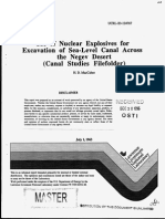 Use of Nuclear Explosives For Excavation Sea-Level Canal Across The Negev Desert (Canal Studies Filefolder)