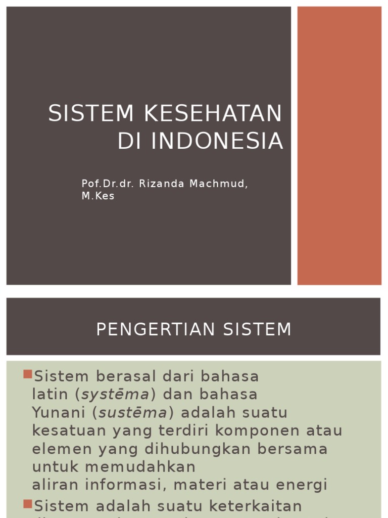 Sistem Kesehatan Di Indonesia