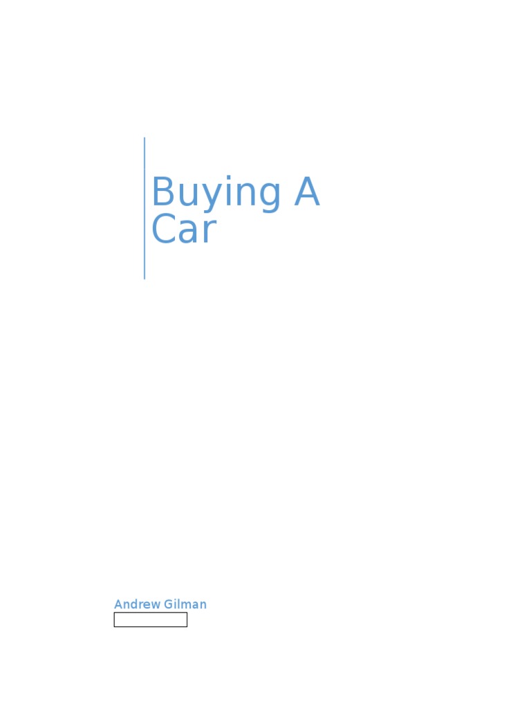 Buying A Car Andrew Gilman PDF Negotiation Used Car