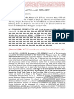 Last Will and Testament of Ferdinand Marcos President of the Philippines