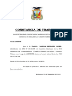 Constancia de Trabajo